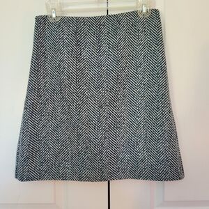 Loft Blue Tweed A-Line Skirt